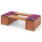 Raised Garden Planter Box with Bench Wooden Outdoor Planter Bed Natural